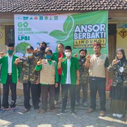 Aksi sosial LPBI NU bareng Ansor Sampung NU bertajuk pengurangan potensi bencana