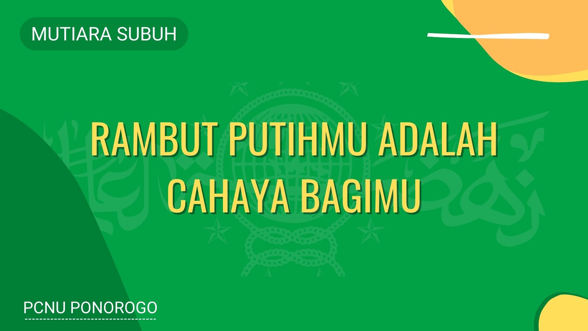 Rambut Putihmu Adalah Cahaya Bagimu