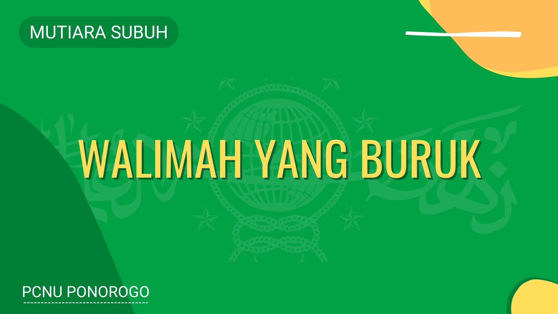 WALIMAH YANG BURUK